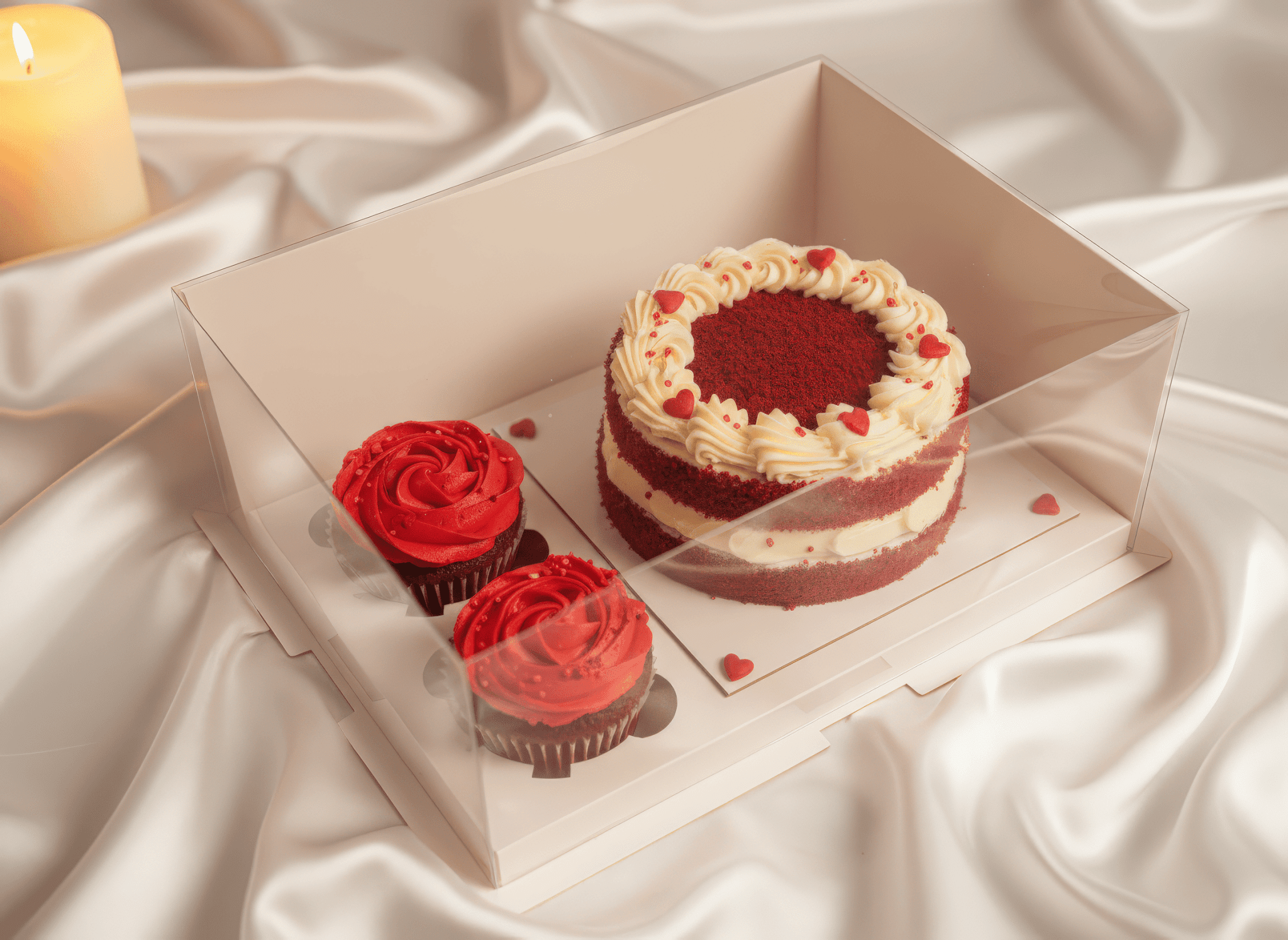 Cake and Cupcake Bento Boxes with Clear Lid - 1 Cake & 2 Cupcakes -  Cupcake boxes