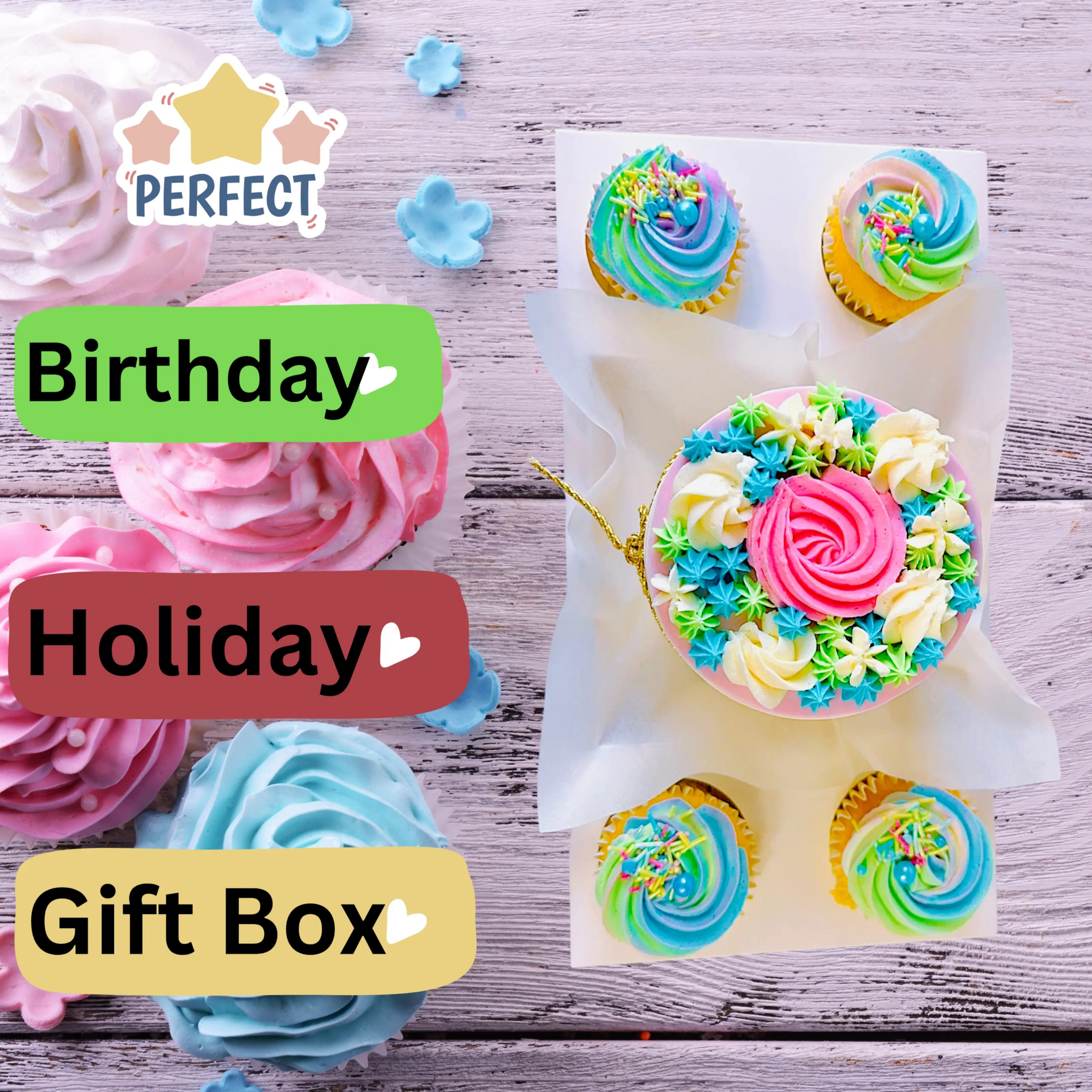 Cake and Cupcakes Bento Boxes With White Wax Paper and 4 Cupcake Holes -  Cupcake boxes