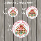 Personalized Christmas Bakery Labels, Round Holiday Treat Packaging Stickers, Custom Cookie Box Seals, Matte or Glossy