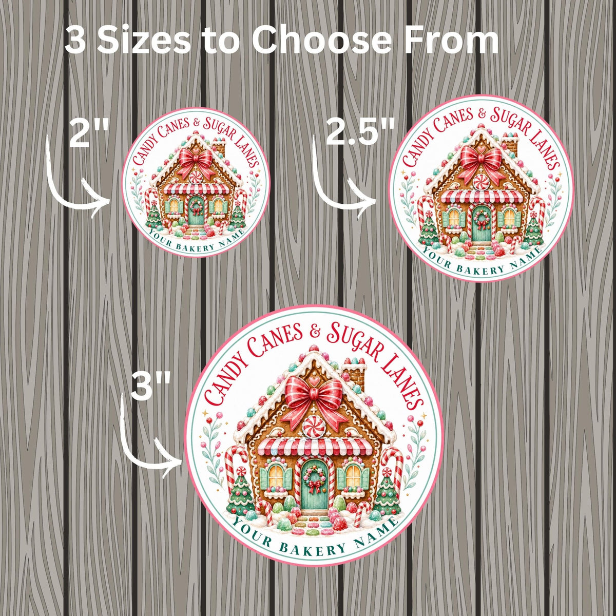 Personalized Christmas Bakery Labels, Round Holiday Treat Packaging Stickers, Custom Cookie Box Seals, Matte or Glossy