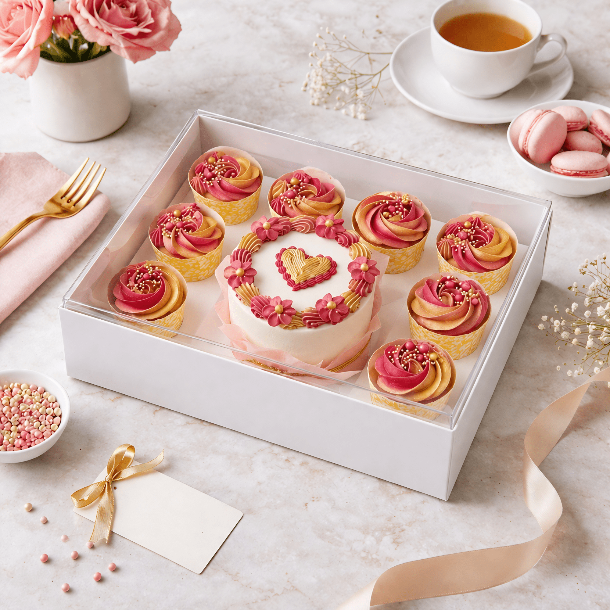 Clear Bento Cake Box 1 + 8 Cupcake Combo - variant_product_type