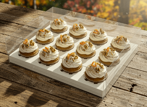 cupcakes aufbewahren Premium Clear Cupcake Box for 12 Cupcakes with Inserts
