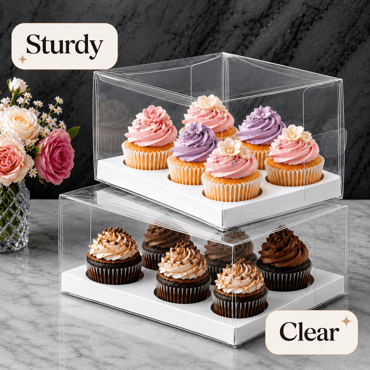 Clear Cupcake Boxes for 6 Cupcakes - variant_product_type