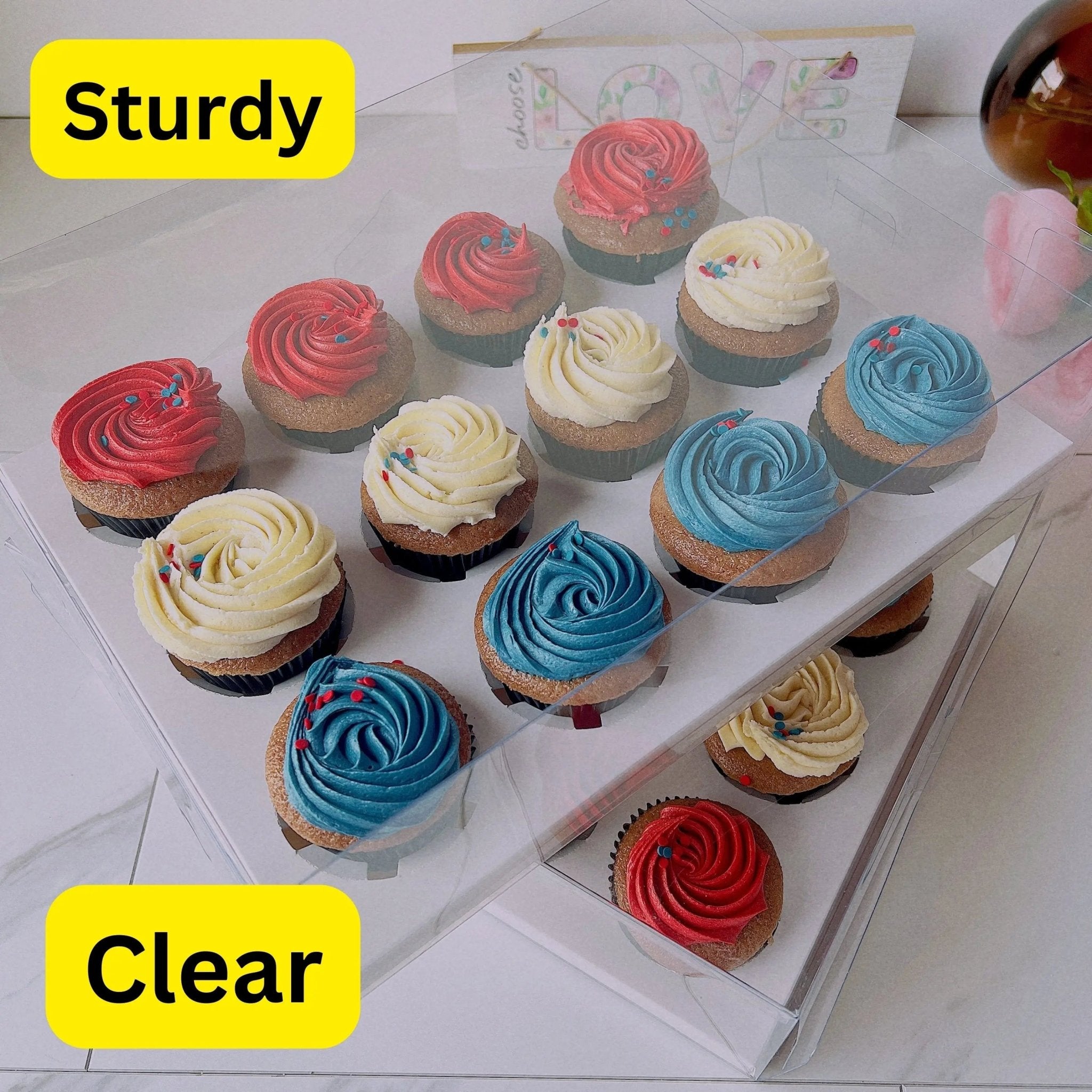 Clear Cupcake & Muffin Boxes with 12 Holes - cupcake12Sweet Degrees Kitchen