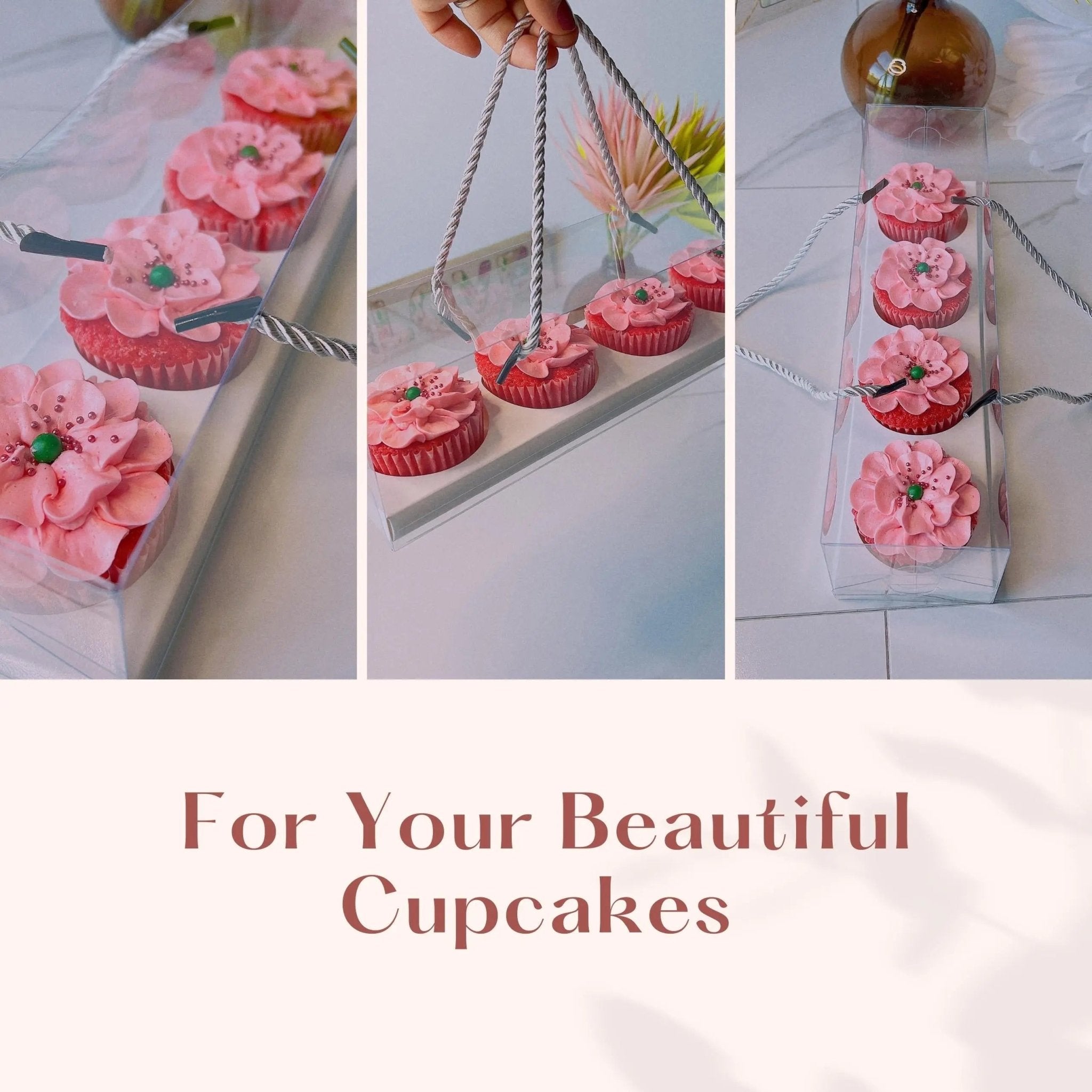 Clear Cupcake & Muffin Boxes with 4 Holes - Sweet Degrees Kitchen