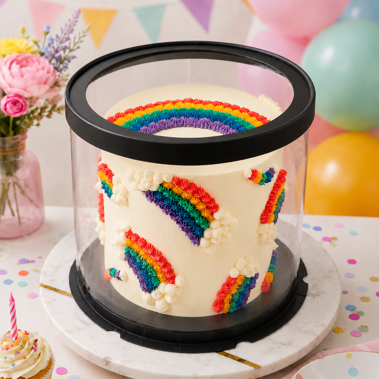 Clear Round Cake Box 10 x 9.5 for Decorated Cakes & Events - variant_product_type