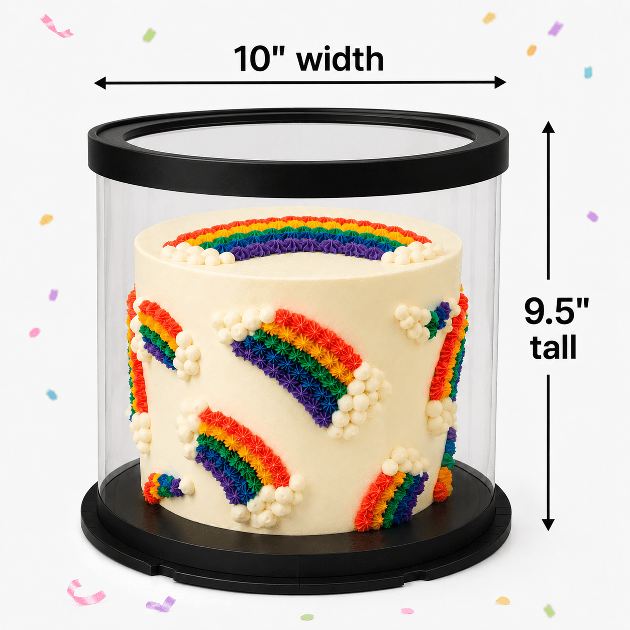 Clear Round Cake Box 10 x 9.5 for Decorated Cakes & Events - variant_product_type