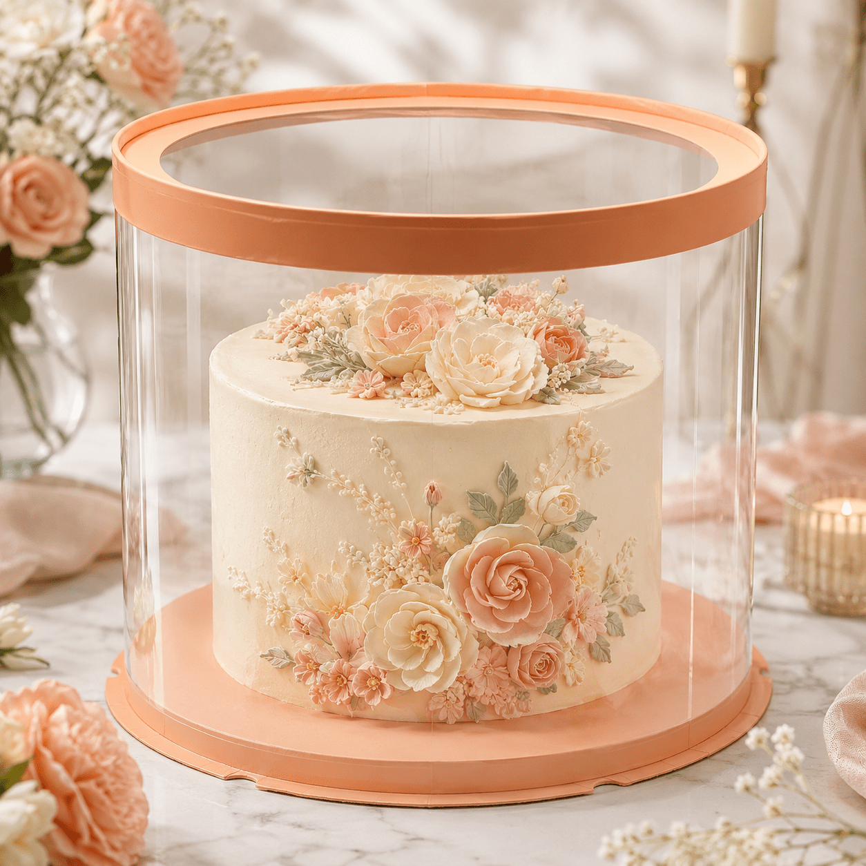 Clear Round Cake Box 10 x 9.5 for Decorated Cakes & Events - variant_product_type