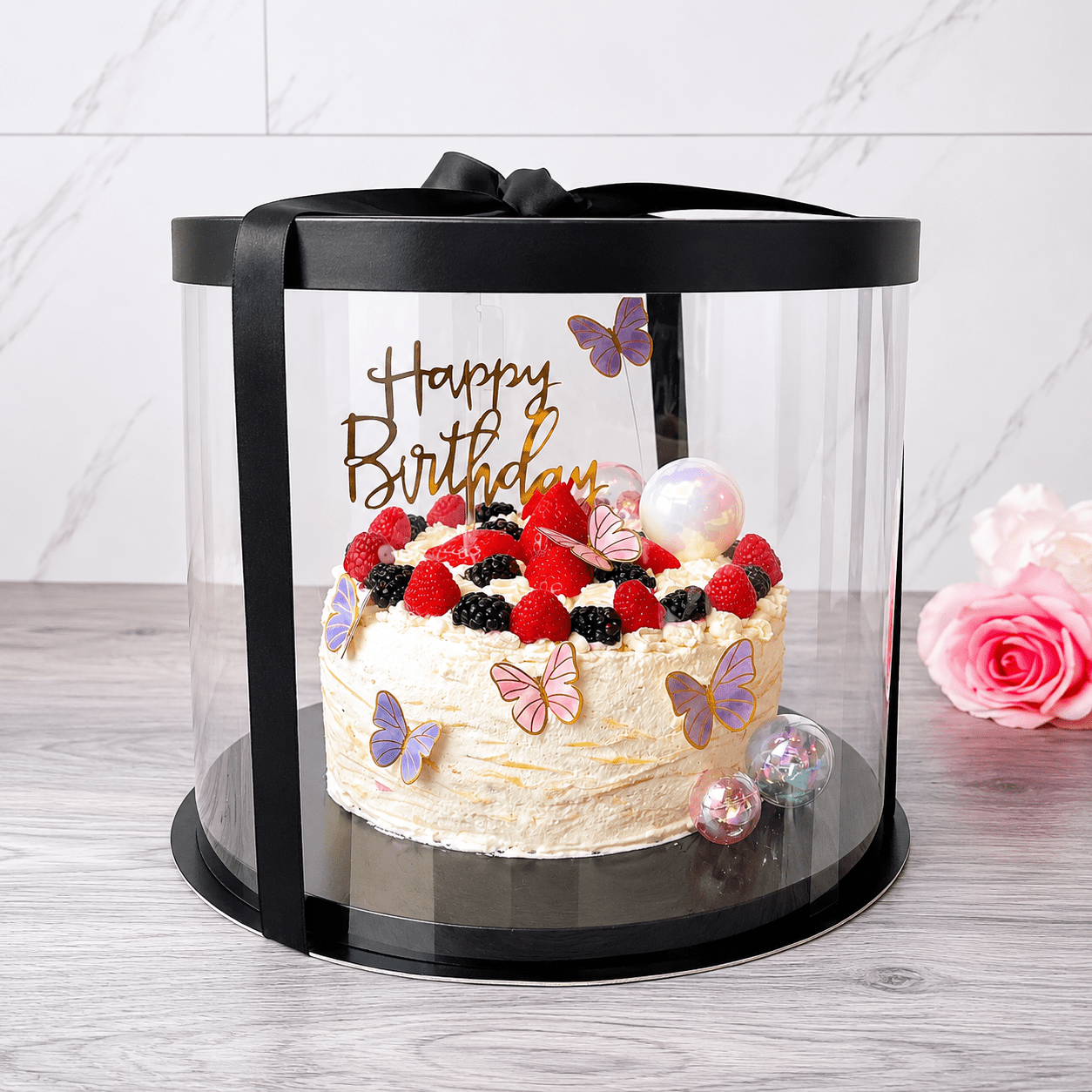 Clear Round Cake Box 11.75 x 10 for Decorated & Tiered Cakes - variant_product_type