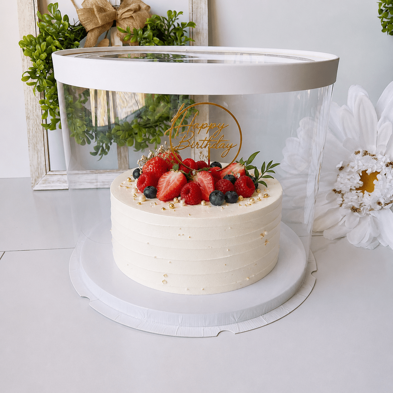 Clear Round Cake Box 12" x 10" Tall for Decorated Cakes & Birthdays - variant_product_type