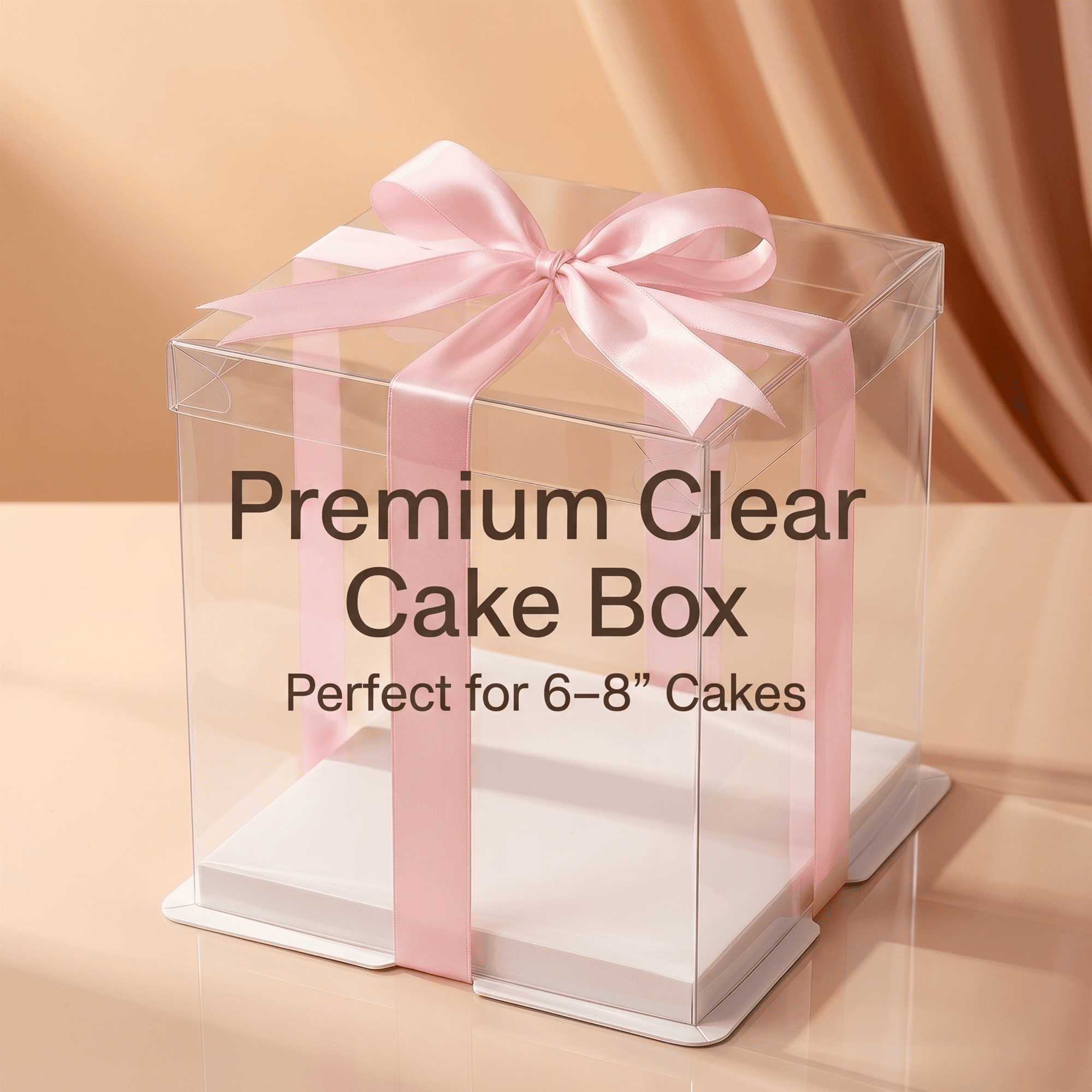 Clear Square Cake Box 8.5 x 8.5 x 9 for decorated cakes - variant_product_type