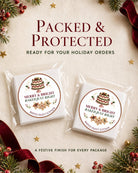 Cookie Box Label, Merry & Bright Christmas Design, Personalized Bakery Packaging Sticker, Festive Homemade Treat Seal