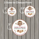 Cookie Box Label, Merry & Bright Christmas Design, Personalized Bakery Packaging Sticker, Festive Homemade Treat Seal