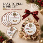 Cookie Box Label, Merry & Bright Christmas Design, Personalized Bakery Packaging Sticker, Festive Homemade Treat Seal