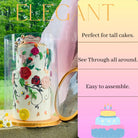 Extra Tall Clear Cake Box 11.75" x 17.75" - Round Cake Container with Lid for Tiered Cakes, Wedding Cakes & Tall Desserts -  Round cake box