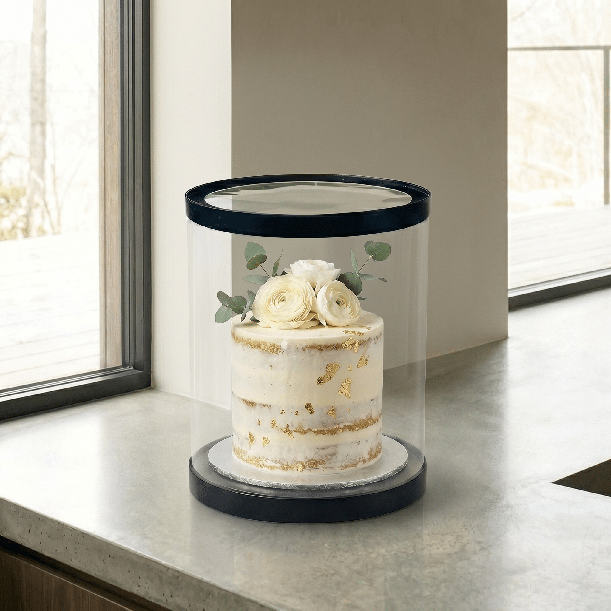 Extra Tall Clear Round Cake Box 11.75 x 14 for Tiered Cakes - variant_product_type