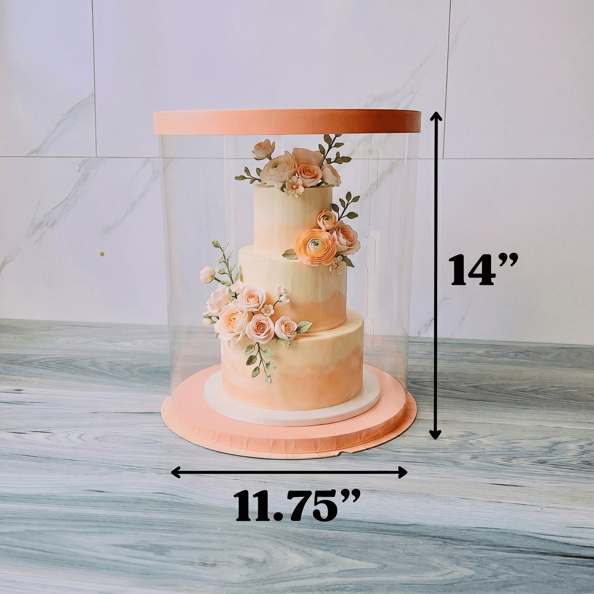 Extra Tall Clear Round Cake Box 11.75 x 14 for Tiered Cakes - variant_product_type