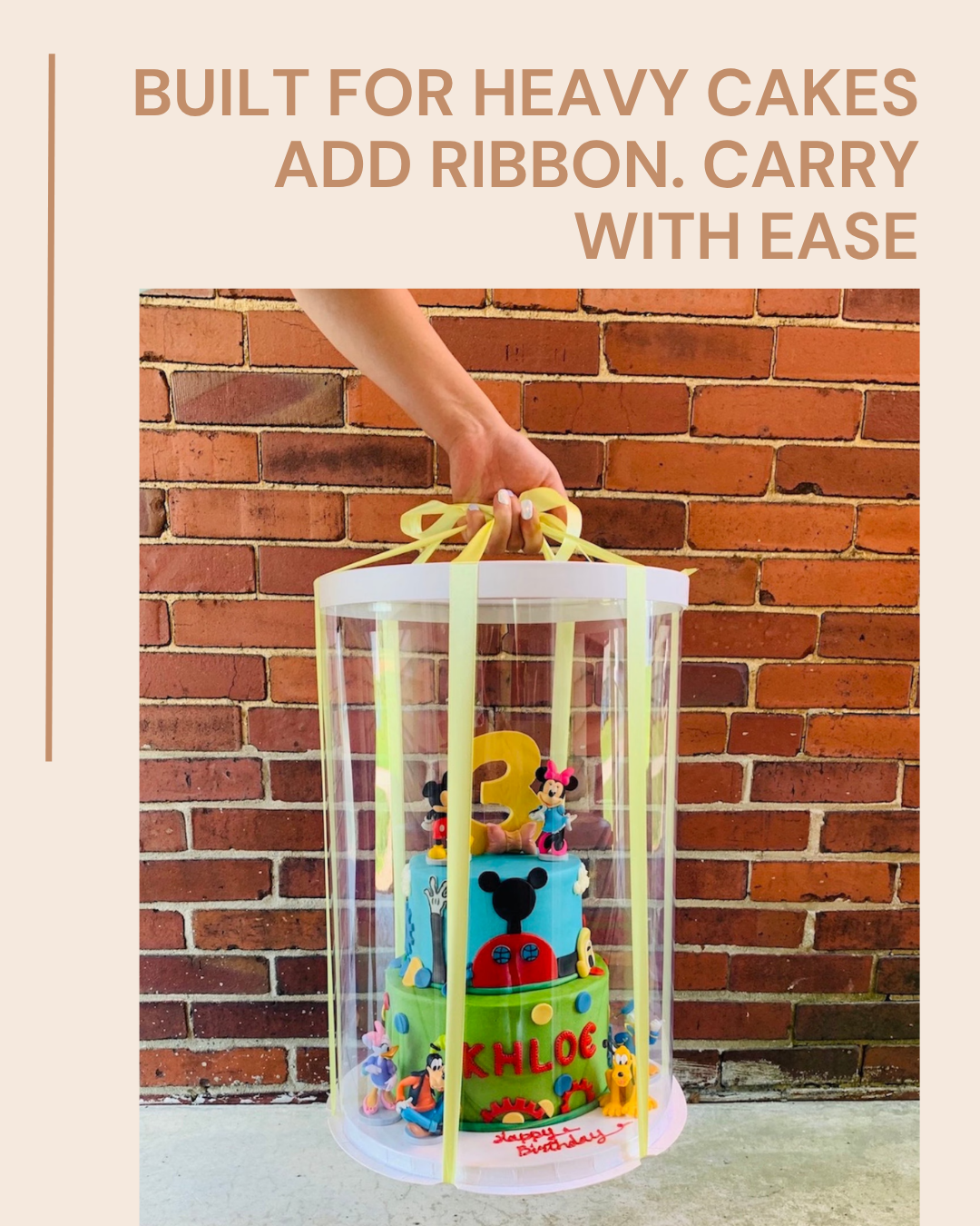 Extra Tall Clear Round Cake Box 12 x 18 for Tiered Cakes & Toppers - variant_product_type