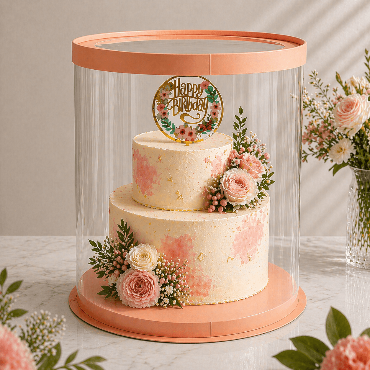 Extra Tall Clear Round Cake Box 8.5 x 11.75 for Tiered Cakes & Toppers - variant_product_type