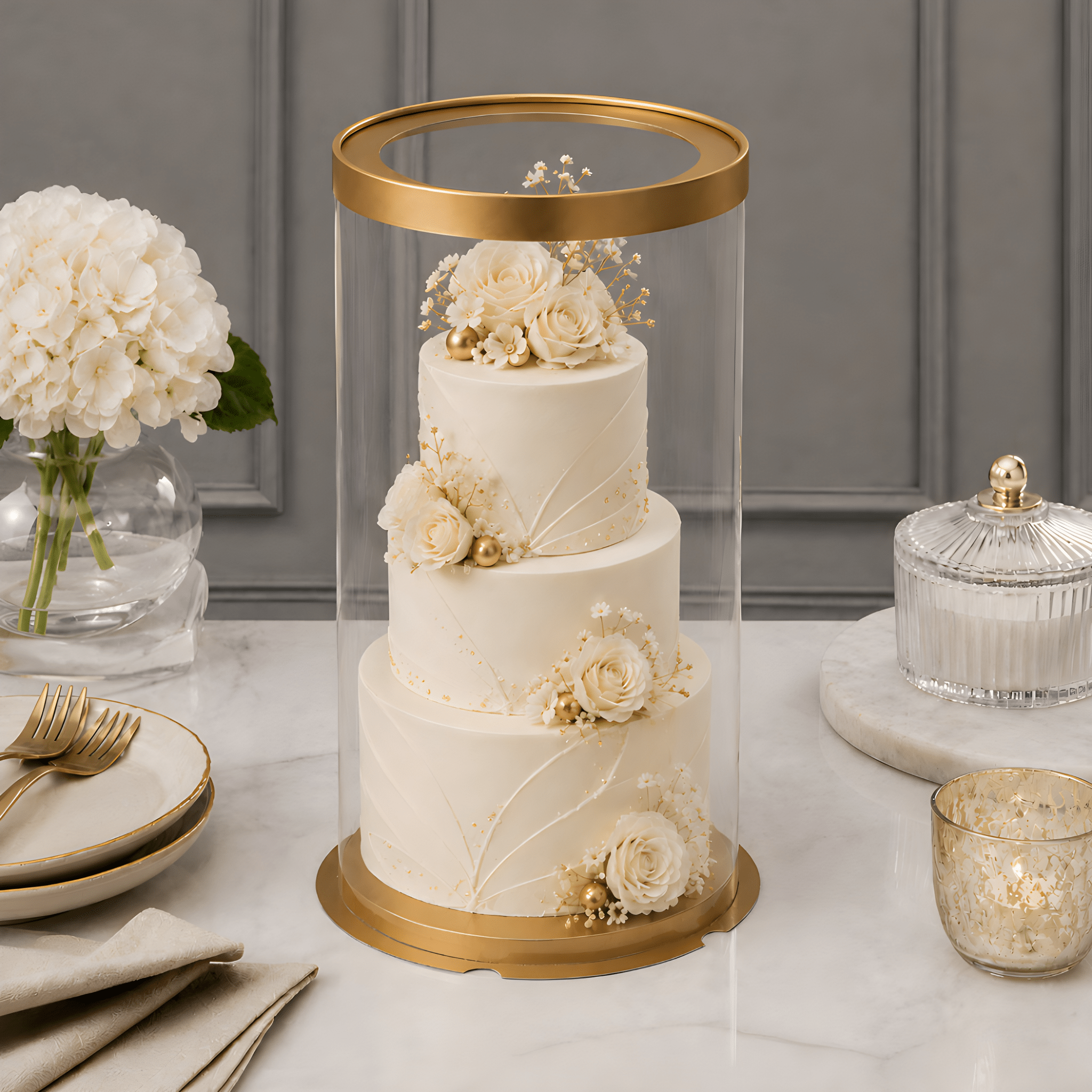 Extra Tall Clear Round Cake Box 8.5 x 17.5 for Tiered Cakes & Toppers - variant_product_type