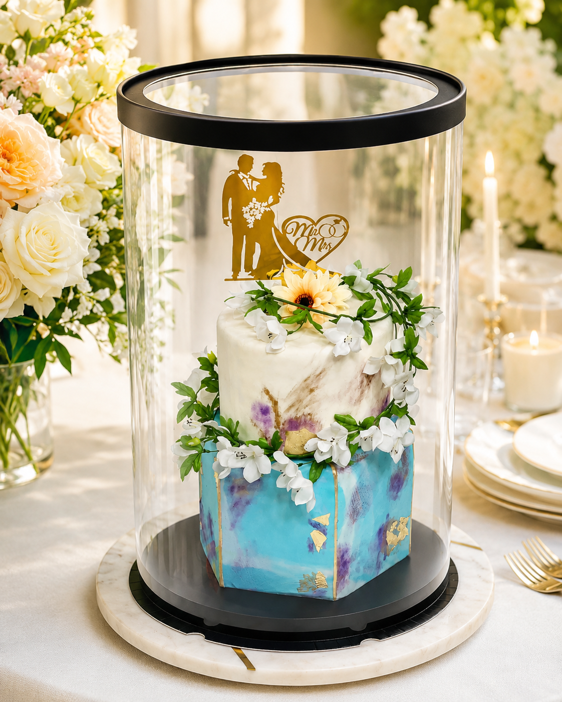 Extra Tall Clear Round Cake Box 8.5 x 17.5 for Tiered Cakes & Toppers - variant_product_type