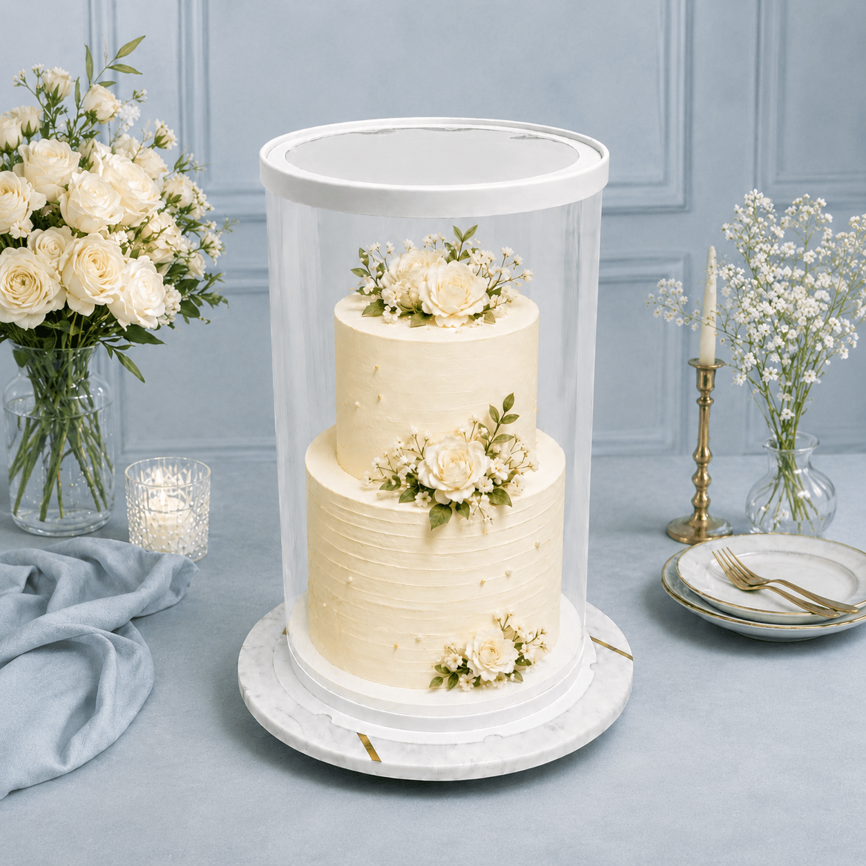 Extra Tall Clear Round Cake Box 8.5 x 17.5 for Tiered Cakes & Toppers - variant_product_type