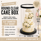 Extra Tall Clear Round Cake Box 8.5 x 17.5 for Tiered Cakes & Toppers - variant_product_type