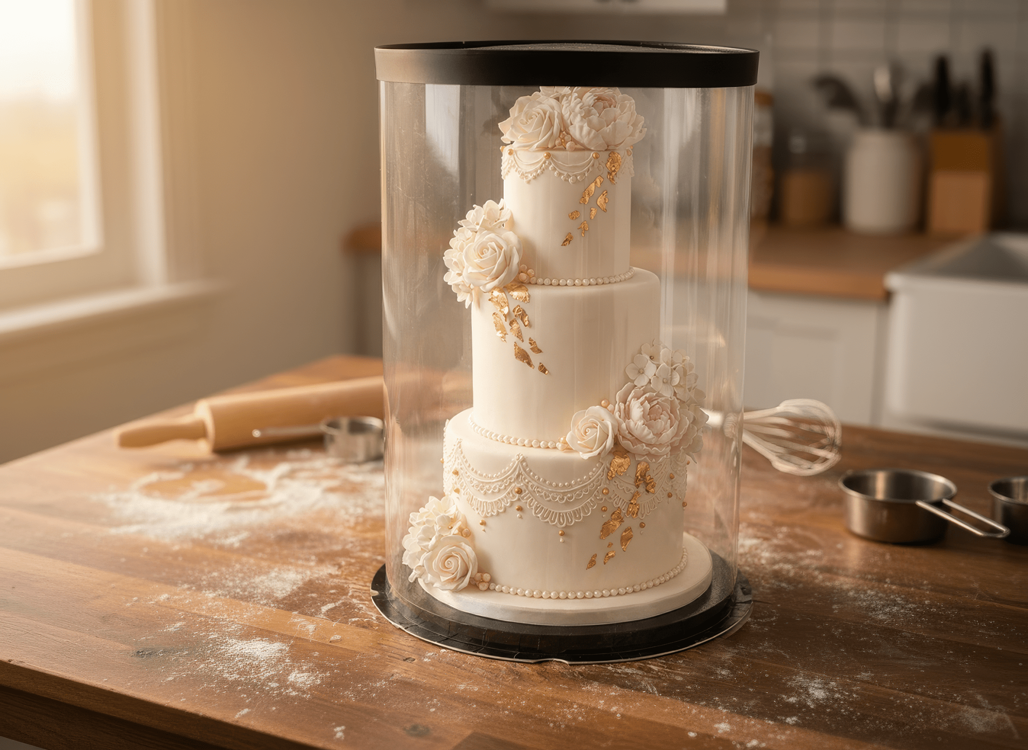 Extra Tall Round Clear Cake Box - 12 Inch Diameter x 18 Inch Tall -  Round cake box