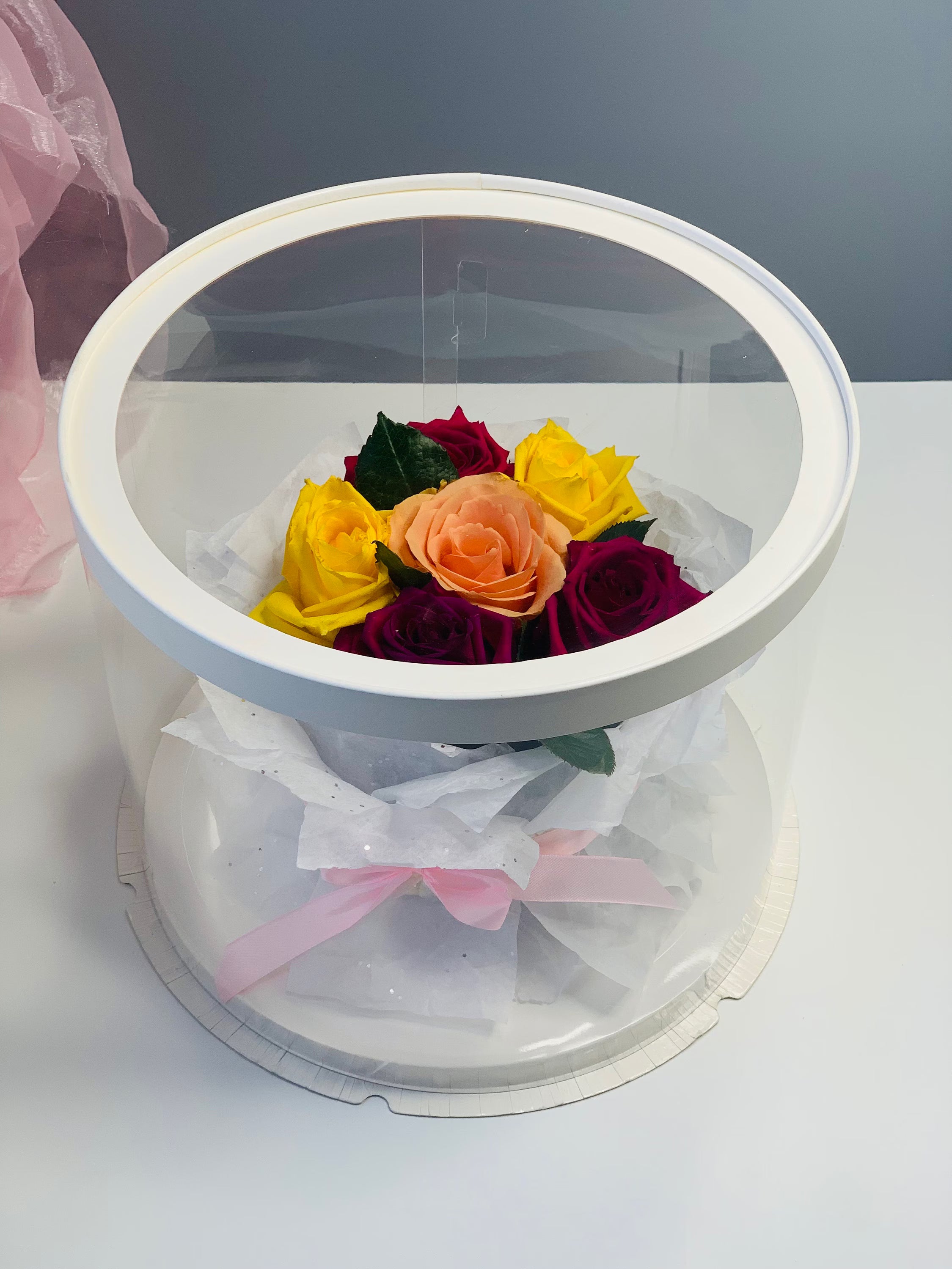 Large Round Clear Cake Box 12" x 10" - variant_product_type