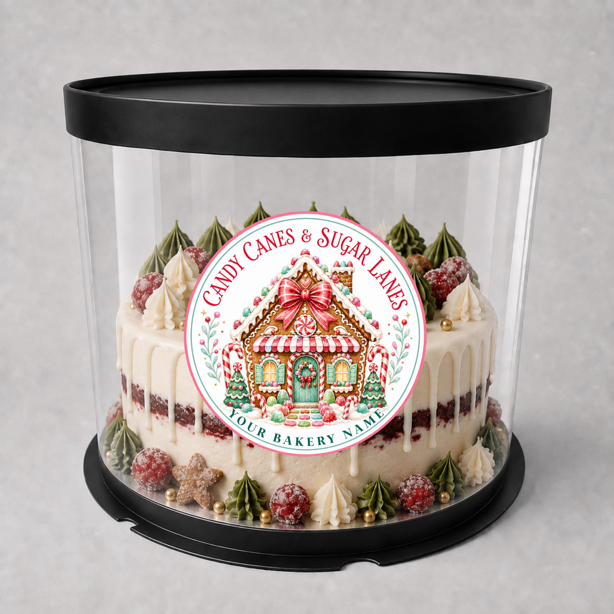 Personalized Christmas Bakery Labels, Round Holiday Treat Packaging Stickers, Custom Cookie Box Seals, Matte or Glossy
