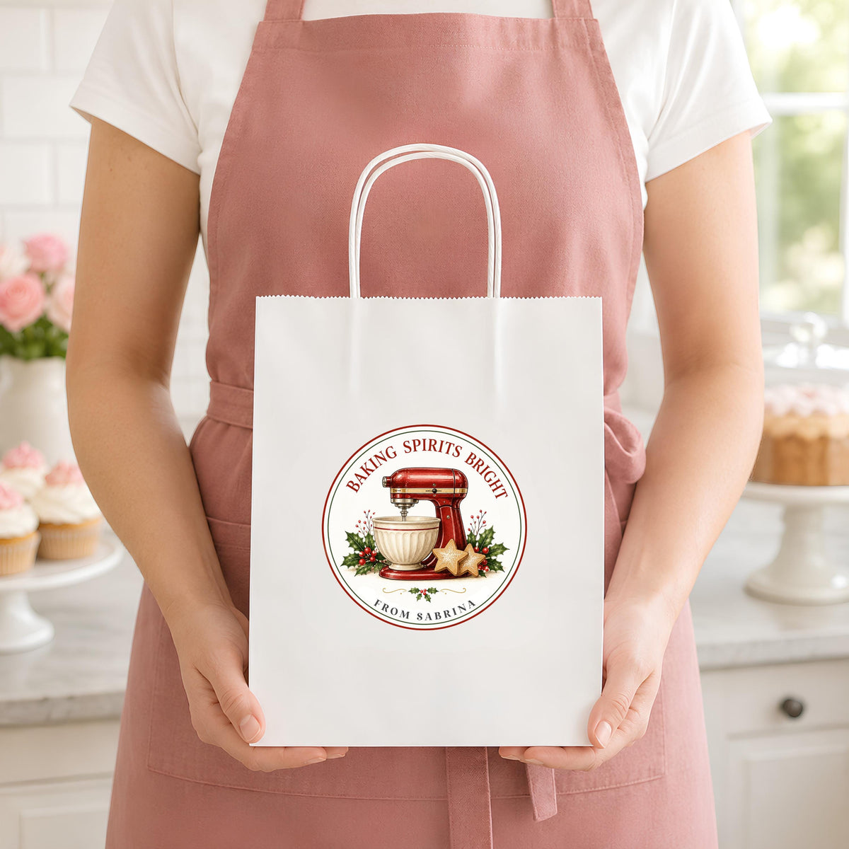 Personalized Christmas Baking Stickers, From the Kitchen of Labels, Holiday Baked Goods Packaging Labels, Custom Bakery Stickers