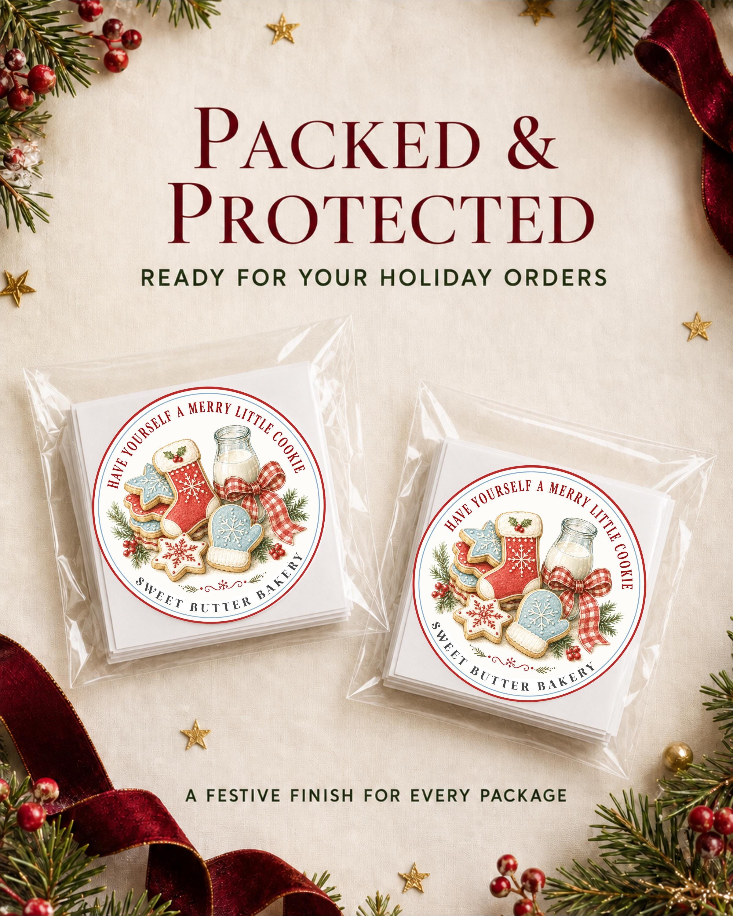 Personalized Christmas Baking Stickers, From the Kitchen of Labels, Holiday Baked Goods Packaging Labels, Custom Bakery Stickers