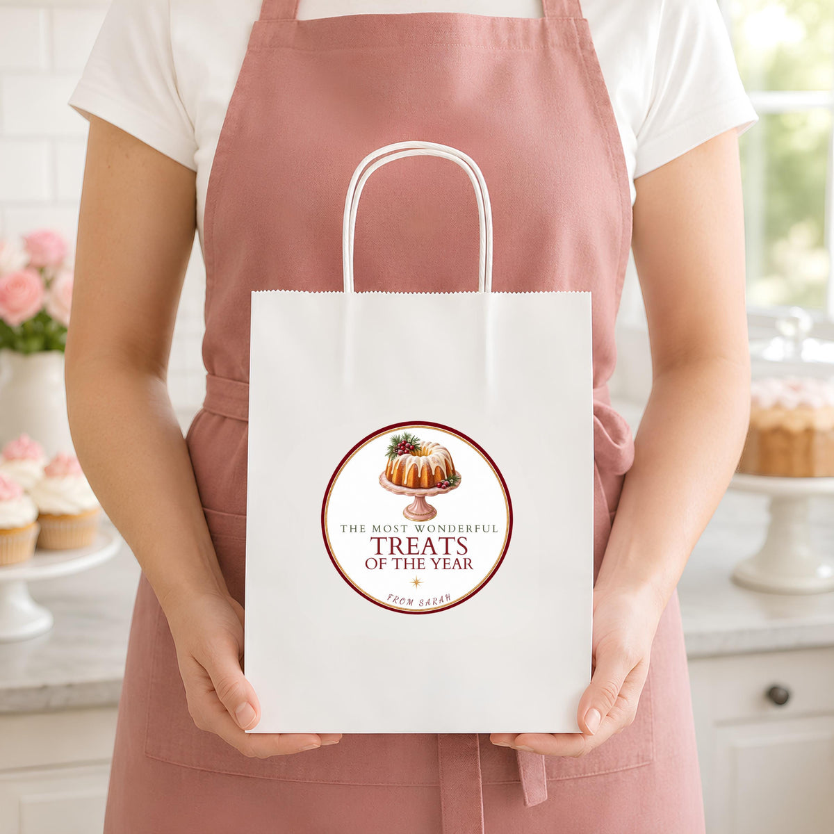Baking Stickers, Personalized Christmas Kitchen Labels, Holiday Cookie Packaging Seals, Custom Baked With Love Designs