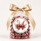Personalized Labels for Christmas Cookie Boxes, Red Green Holiday Bakery Packaging, Round Stickers, Homemade With Love Gift