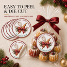 Personalized Labels for Christmas Cookie Boxes, Red Green Holiday Bakery Packaging, Round Stickers, Homemade With Love Gift