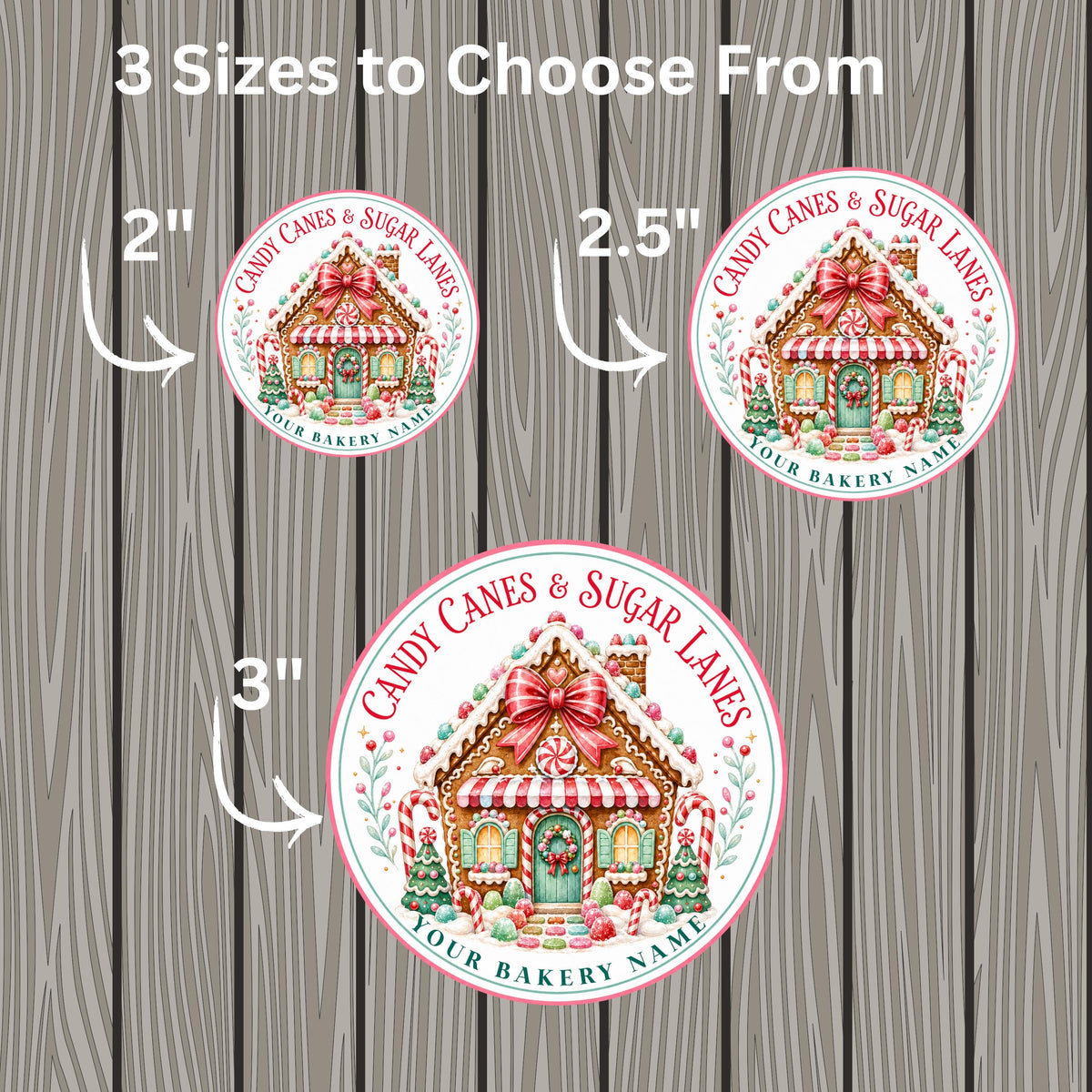 Personalized Christmas Bakery Labels, Round Holiday Treat Packaging Stickers, Custom Cookie Box Seals, Matte or Glossy