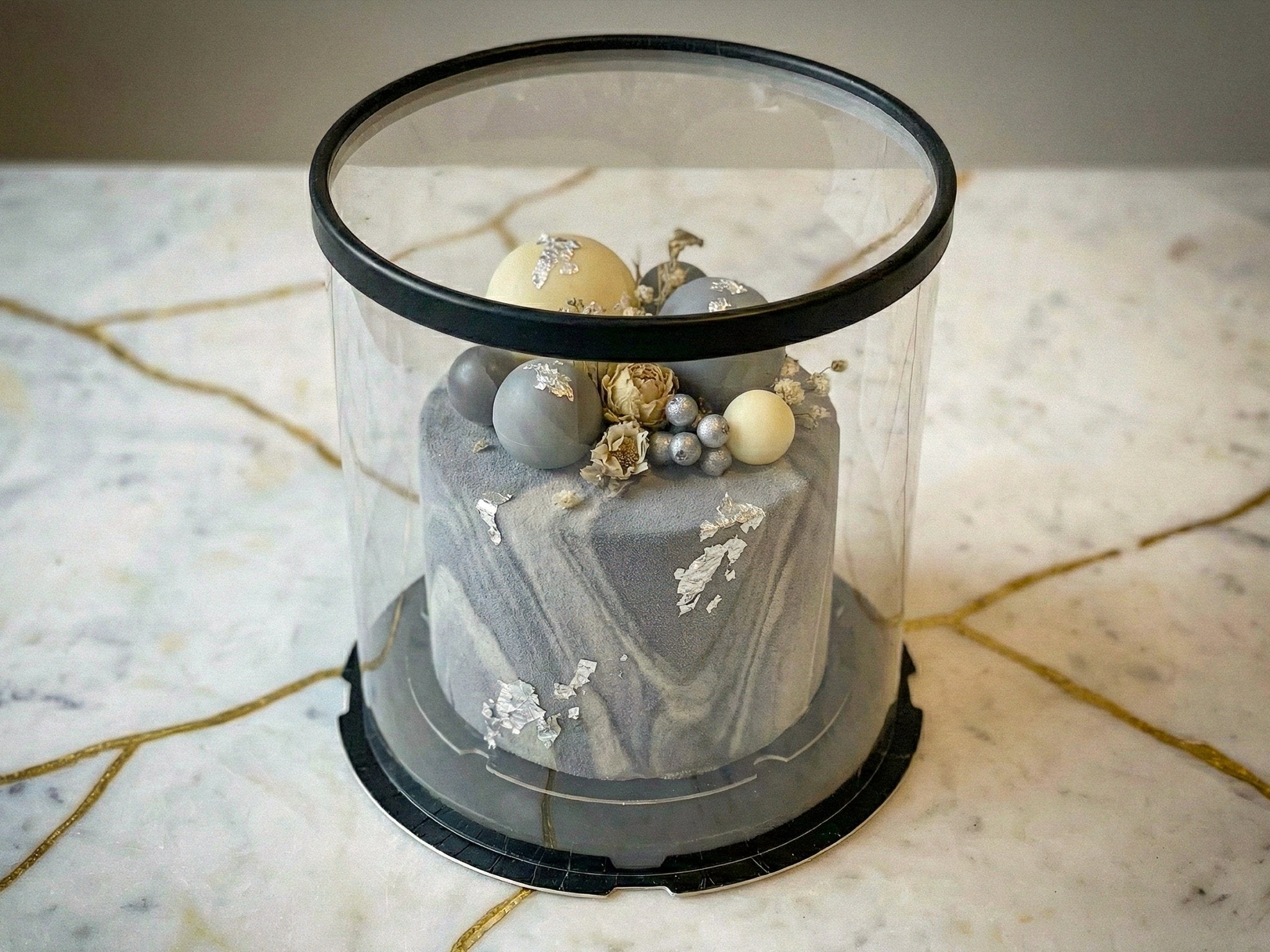 Large Round Tall Clear Cake Box - 12" D x 13.5" H - RW12135 Round cake box