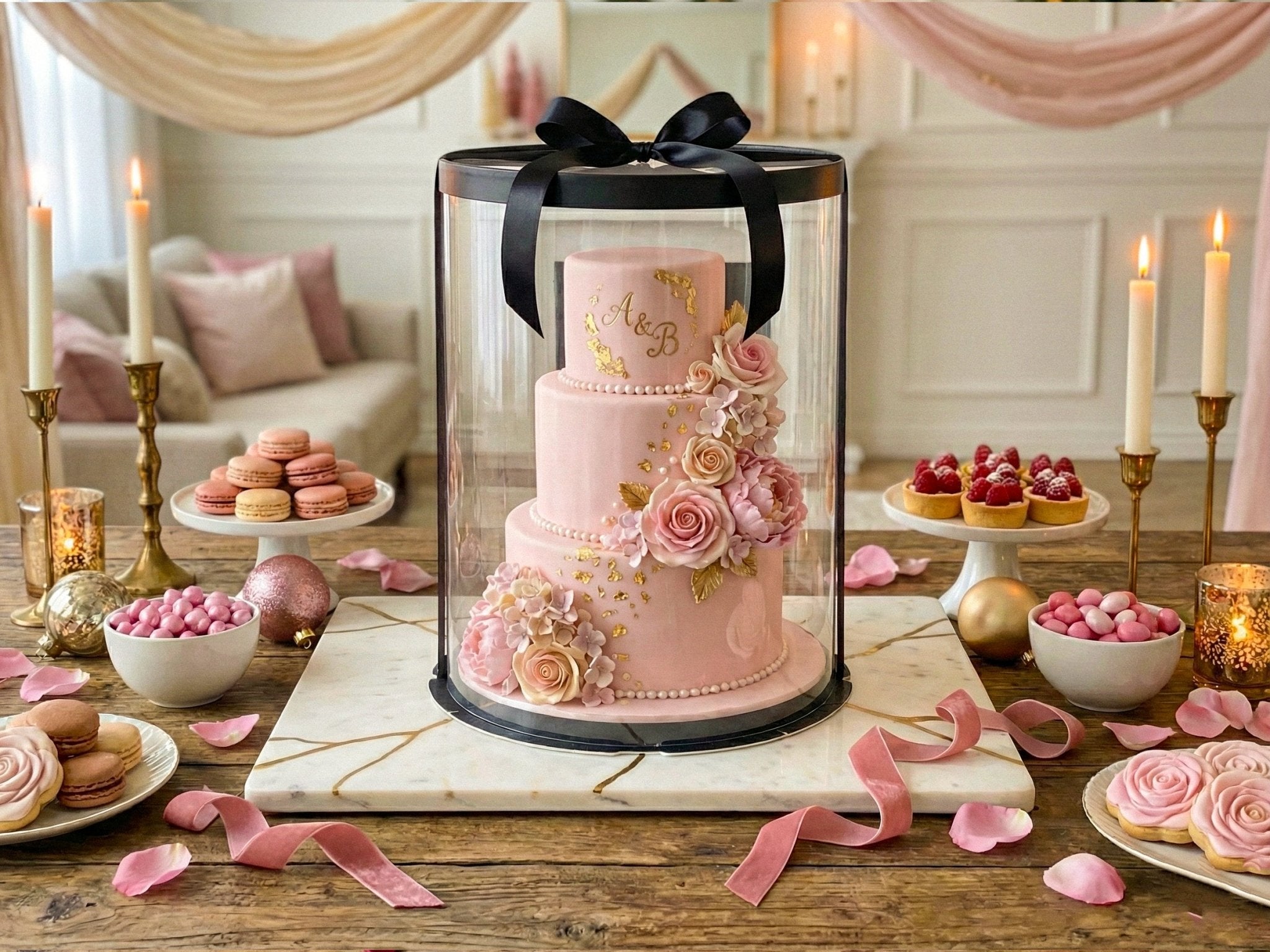 Large Round Tall Clear Cake Box - 12" D x 13.5" H - RW12135 Round cake box