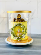 Large Round Tall Gold Clear Cake Box - 11.75" D x 13.5" H - Clear Cake Boxes for Tiered Cakes - Gold Clear Gift Box -  Round cake box