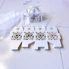 Love Heart Lace Ribbon Wedding Favor Boxes 50 Pcs - loveheartW Gift Boxes & Tins