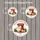 Personalized Christmas Baking Stickers, From the Kitchen of Labels, Holiday Baked Goods Packaging Labels, Custom Bakery Stickers