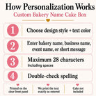 Personalized Bakery Cake Box, Custom Clear Cake Display Box, Branded Cake Delivery Packaging for Cottage Bakers 14x14x16