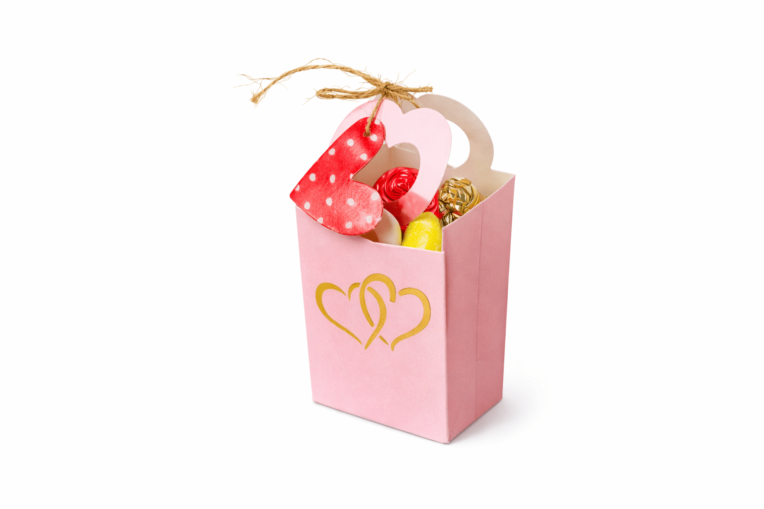 Pink Double Heart Wedding Favor Boxes 50 Pack - variant_product_type