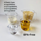 Plastic Measuring Cups for Dry and Liquid Ingredients 4 Pieces -  measuring cups and spoons