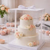 Personalized Bakery Cake Box, Custom Clear Cake Display Box, Branded Cake Delivery Packaging for Cottage Bakers 14x14x16