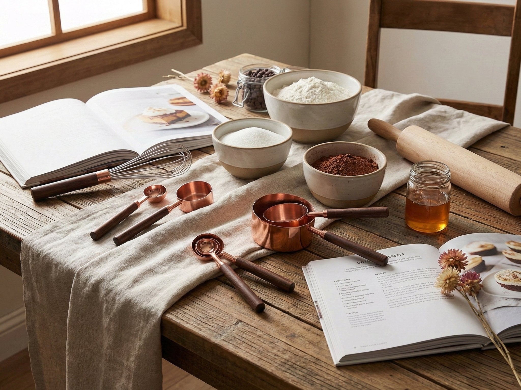 Rose Gold Measuring Cups and Spoons Set 8 Piec -  measuring cups and spoons