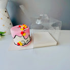 Small Clear Cake Desserts Boxes with Handle - Mini Cake Box 6" x 6" x 6" -  Square Cake box