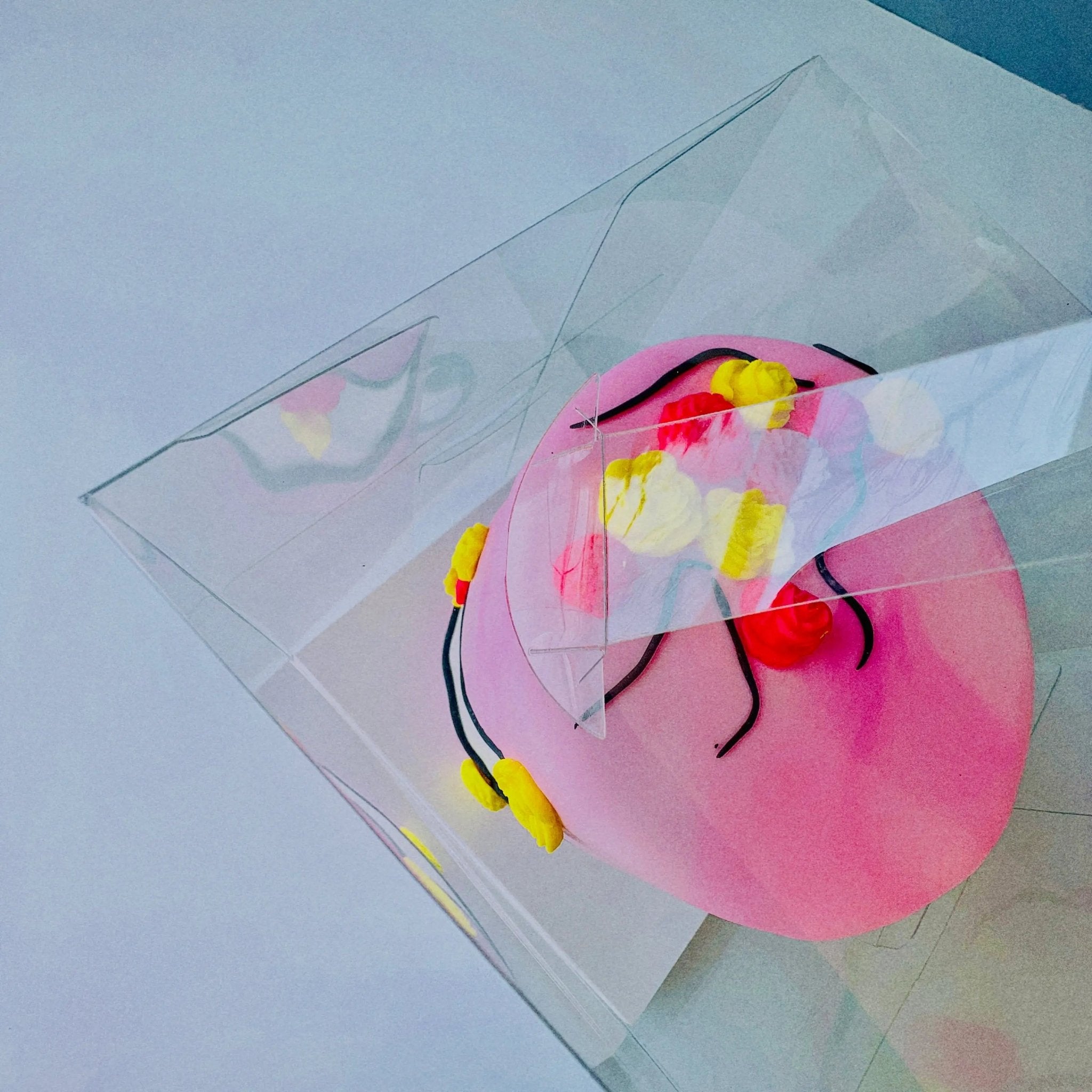 Small Clear Cake Desserts Boxes with Handle - Mini Cake Box 6" x 6" x 6" -  Square Cake box