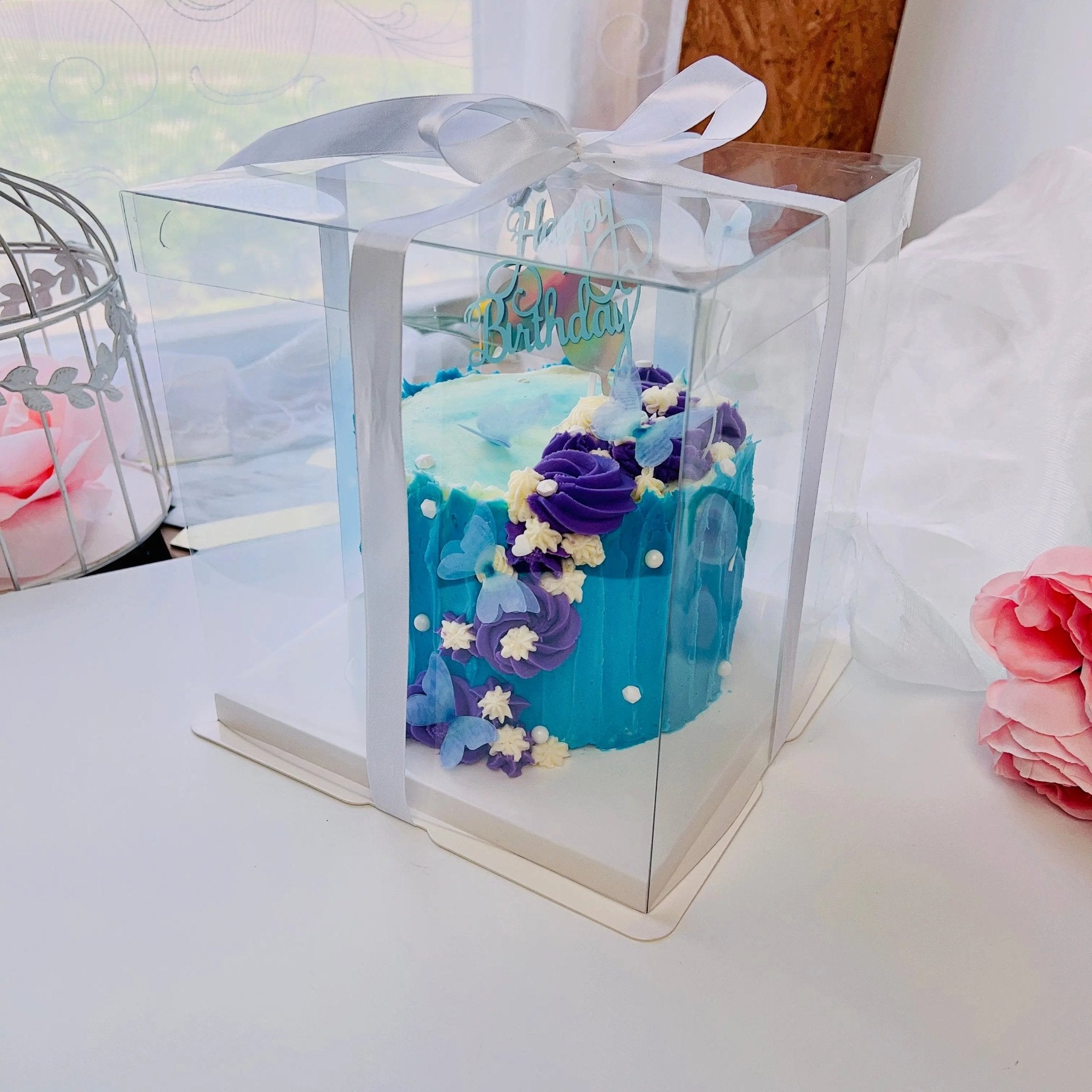 Square Clear Cake Box 8.5"L x 8.5"W x 9" H - square8x9 Square Cake box