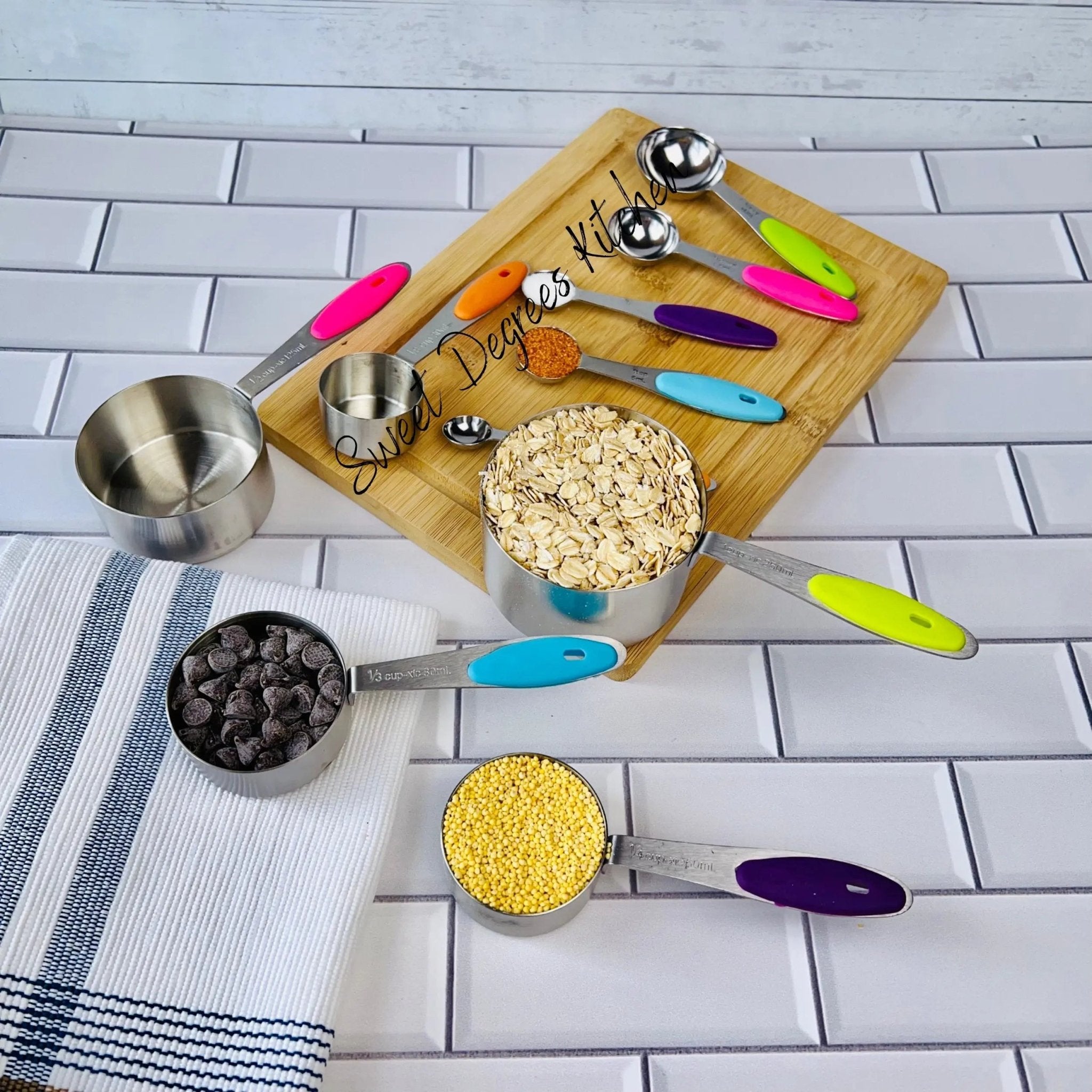Stainless Steel Measuring Cups and Spoons Set 10 Pcs - Sweet Degrees Kitchen